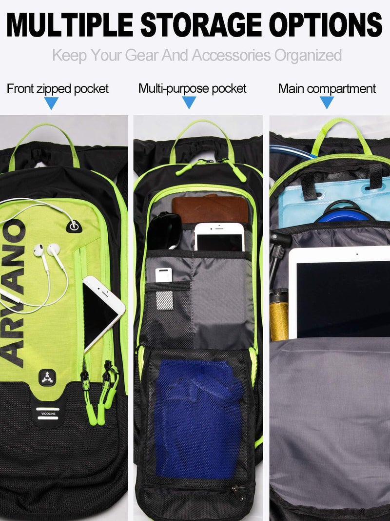 Arvano Hydration Backpack, Lightweight Hydration Pack with 2L Water Bladder, 6L Water Backpack for Men Women Cycling, Hiking, Mountain Biking, Skiing - Image 3